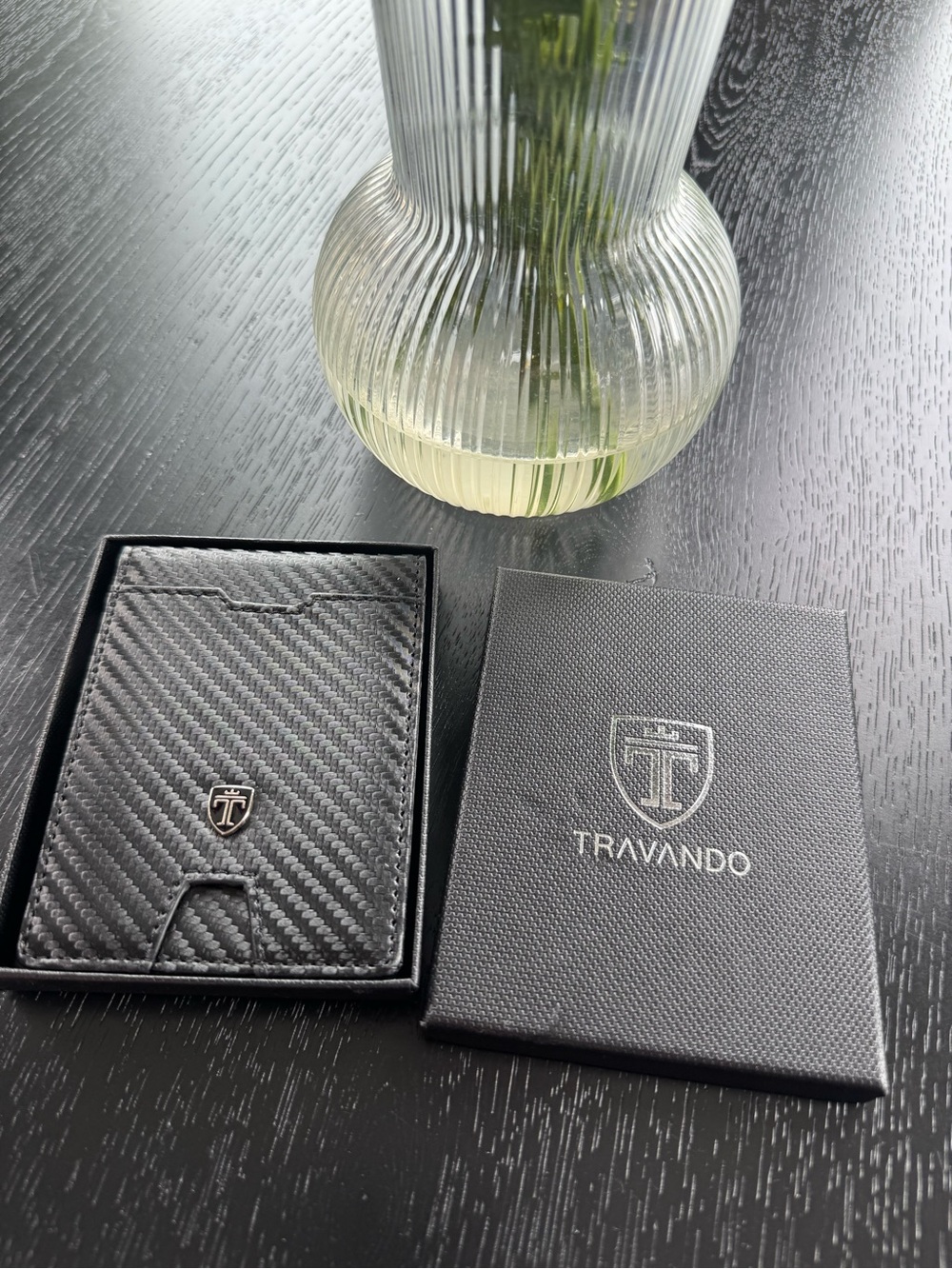 Travando Slim Carbon Fiber Black Card Wallet